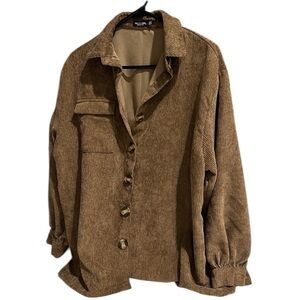 Nasty Gal Corduroy Oversized Button Up Shirt